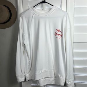 h&m long sleeve white sweatshirt